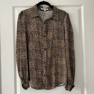 Emerson Fry Cheetah Print Silk Shirt